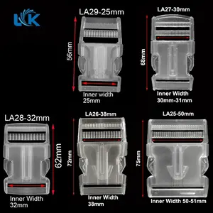 Side Release Plastic Buckles Wholesale 1.5 Inch Clear Transparent Plastic Side Release Buckle 38mm 3.8cm