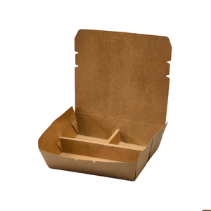 กล่องอาหารไมโครเวฟ ย่อยสลายได้ เป็นมิตรกับสิ่งแวดล้อม ใช้แล้วทิ้ง พกพาสะดวก มี 3 ช่อง - Product Image 1