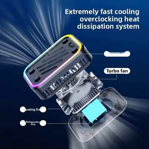 Ventilateur de refroidissement magnétique sans fil rechargeable pour téléphone, semi-conducteur TEC RGB, pour jeux et streaming en direct - Product Image 2