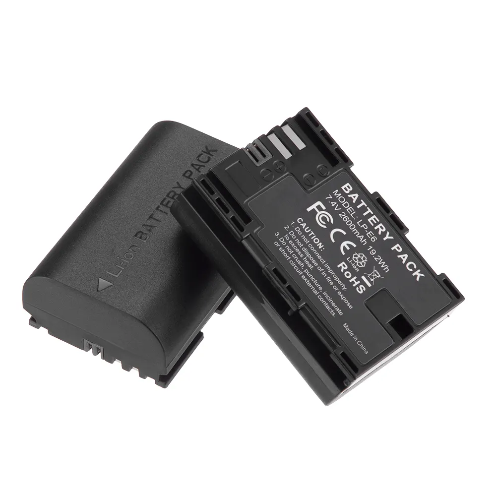 2600mAh 7.4v Rechargeable Batteries LP-E6 Digital Camera Battery Pack For Canon LPE6 Camera