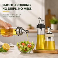 Distributeur d'huile d'olive en verre avec logo personnalisé et bec verseur en forme de bec d'aigle, bouteille d'huile de cuisson durable et anti-fuite, vente en gros