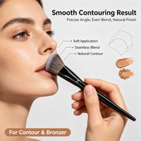 Pinceau de contour angulaire OEM ODM professionnel à poils doux, logo personnalisé, vente en gros, végétalien, marque privée, pinceau de contour individuel