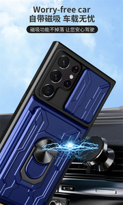 Étui de téléphone multifonction avec support d'objectif coulissant et fente pour carte <span class=keywords><strong>portable</strong></span>, coques arrière pour <span class=keywords><strong>Samsung</strong></span> S23 S24 S25 S26 Ultra - Product Image 6