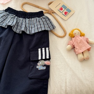 Cute Korean Style Bunny Police Outfit For Children Spring 2026 Two Piece Set Cartoon Pants With Label - Product Image 2