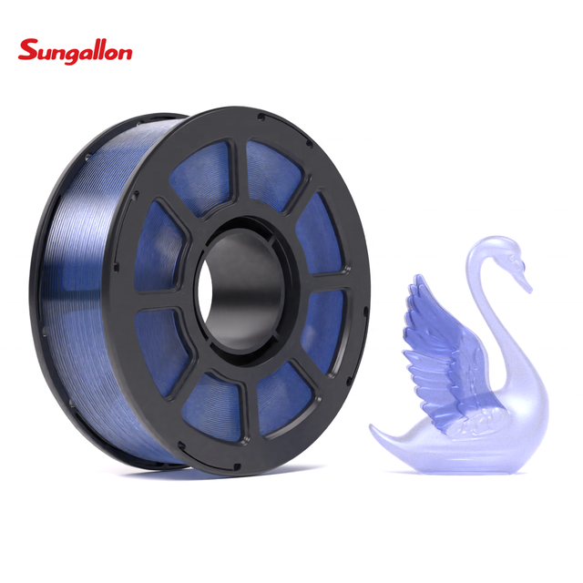 Sungallon Wholesale Transparent Crystal PETG 3D Printing Filament 1.75mm 1KG for Bambu Lab Elegoo 3D Printer