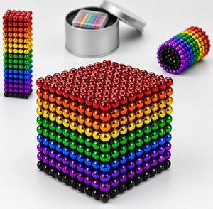 Billes magnétiques néodyme colorées de 5 mm personnalisées en usine - Ensemble de 216 billes Bucky pour jouet anti-stress adulte, sculpture 3D et salle de classe - Product Image 1