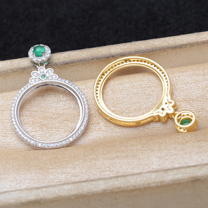 Accesorios de Plata S925 para Joyería de Perlas, Bandeja Vacía para Perlas Mabe de 19.8-20 mm, 15.2 mm, 15.5 mm, Juego 6118 - Product Image 3