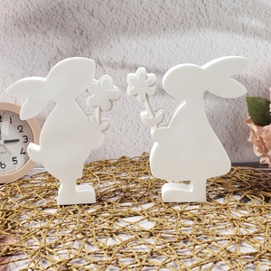Moldes de fundición de resina hechos a mano para adornos decorativos DIY estilo Ins molde de estatuilla de conejo de silicona X0518 - Product Image 4