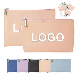 Cross-Border Wholesale Women's Custom Material Modern Creative Design Promotional Coin Purse and Travel Cosmetic <b>Bag</b> with Logo - Product Image 1