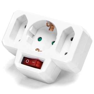 Adattatore da 1 a 3 prese, con interruttore, per convertire segnali elettrici e facilitare il collegamento di dispositivi. - Product Image 1