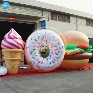 Globo inflable con forma de donut, Ideas para fiestas en la <span class=keywords><strong>playa</strong></span>, modelo de comida de hamburguesa de helado inflable gigante para publicidad inflable - Product Image 1