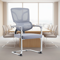 Chaise de Visiteur Exécutive Moderne de Haute Qualité en Tissu Mesh avec Structure en Plastique, Idéale pour les Conférences ou l'Hôtellerie