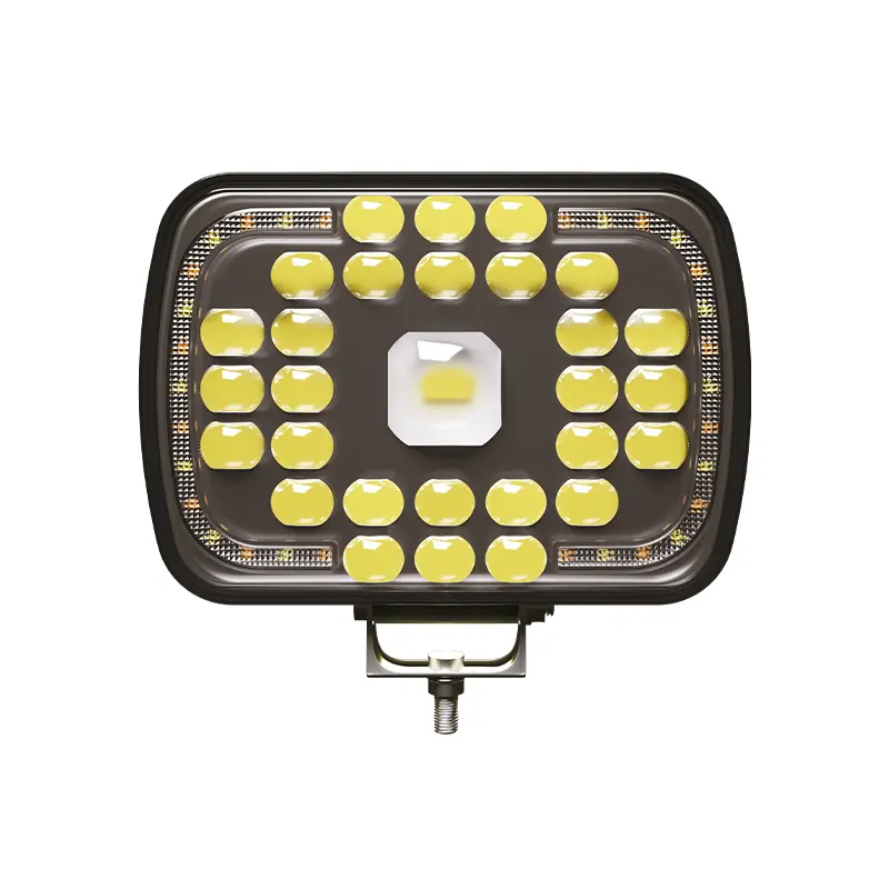 ไฟ LED ทำงาน7นิ้ว45W ไฟเลี้ยวแสงสีเหลืองกันน้ำไฟหน้า LED สี่เหลี่ยม