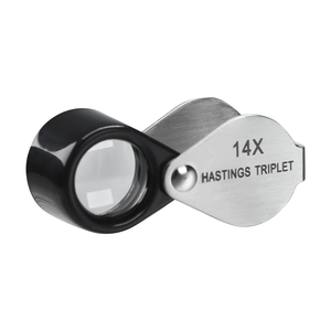 Loupe 14X à succès avec grossissement, lentille triple optique en verre, corps en acier inoxydable et design pliable de poche - Product Image 1