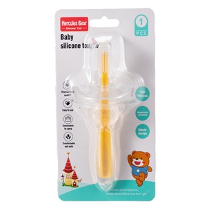 Venta al por mayor OEM cepillo de dientes de silicona para bebés cepillos de dientes de cerdas suaves para aprender a cepillarse los dientes productos maternos y para bebés - Product Image 5