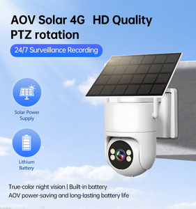 กล้องวงจรปิด OEM ODM 3MP <span class=keywords><strong>4G</strong></span> พลังงานแสงอาทิตย์ PTZ พร้อมแผงโซลาร์เซลล์ AOV ภาพสีกลางคืน กล้องวงจรปิดไร้สายสำหรับภายนอกอาคาร ระบบตรวจสอบความปลอดภัยภายในบ้าน - Product Image 1