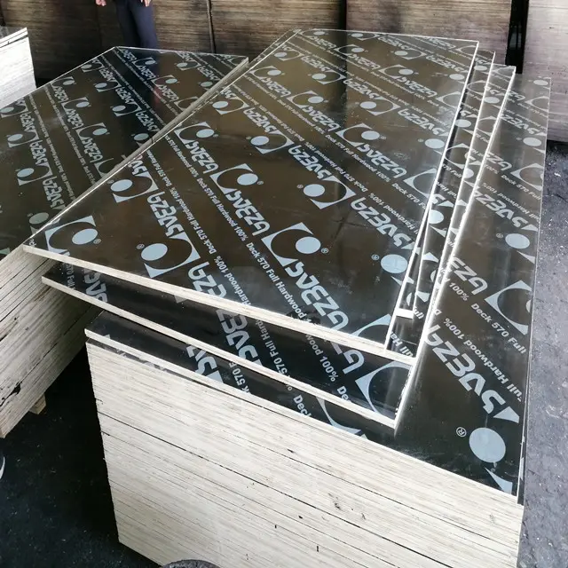 Linyi Factory Direct 18mm 20mm One Time Hot Press Poplar Core Film Faced Plywood For Construction