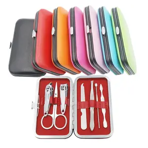 7pcs Candy Color Girls Manicure Pedicure Set Steel Beauty Personal Nail Care Tool Kit Set di tagliaunghie