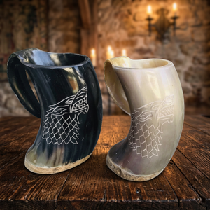 Natural Crafts Viking Horn Mugs Birthday Gift <b>Set</b> Engraving Beer Mug Finest Quality Lightweight Dishwasher Safe Eco Friendly - Product Image 1