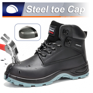 JIANKUN 2025 nuevas botas altas zapatos de seguridad de combustible S3 SR PU suela punta de acero con placa de acero cuero de vaca suave resistente al desgaste - Product Image 2