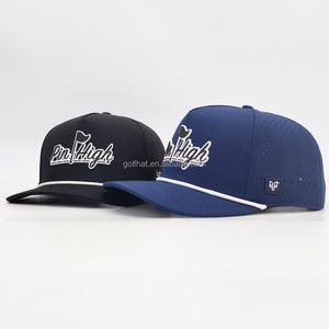 OEM Custom Logo 5 Panel Waterproof Rope Baseball <b>Cap</b> Laser Perforated Breathable Outdoor Golf Sport Hat Wholesale - Product Image 3