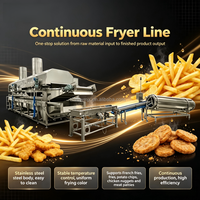 Machine de friture à bande continue électrique au gaz GPL en acier inoxydable 304 pour la transformation des frites, bananes, noix et snacks