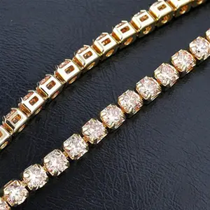 도매 여성 보석 패션 매력적인 골드 실버 다이아몬드 테니스 팔찌