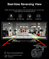 AOEDI A17 Tragbarer 10,26-Zoll-Touchscreen-Dashcam mit Front-/Rückkameras, CarPlay, integriertem WLAN und Sonnenblendenhalterung