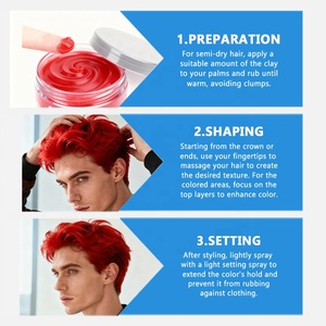 Atacado Etiqueta Personalizada Argila de Cabelo Colorida Fácil de colorir Ingredientes Naturais Long-Lasting <span class=keywords><strong>Hair</strong></span> Styling Product <span class=keywords><strong>Hair</strong></span> Dye 100g - Product Image 5