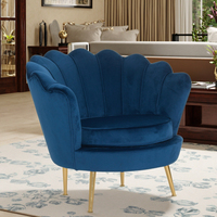 Fauteuils d'appoint de luxe en velours doré de style nordique moderne pour salon et chambre à coucher, canapé-lit, vente en gros