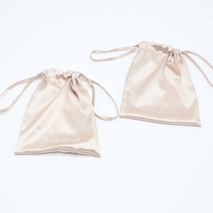 Custom Embroidery Silk <b>Drawstring</b> Makeup Lipstick Jewelry Gift Dust Bag Hair Wig Underwear Packaging Silk Satin <b>Pouch</b> - Product Image 3
