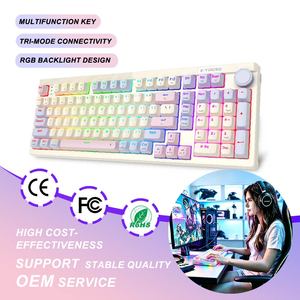 100-key Programmable Wireless Rgb Mechanical Gaming <b>Keyboard</b> Hot Swap Gasket Mount Keycaps Knob Bt/2.4g/<b>usb</b>-c Computer Z-101 - Product Image 1
