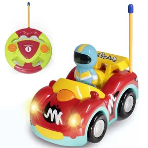 Hot Selling 2CH RC Racing Car Toy 6625 Musical Remote Control Cartoon Car With LED Lights For Kids