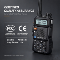 Talkie-walkie Baofeng, portée 5 km, batterie 1500 mAh, double bande, radio bidirectionnelle portable, interphone pour le camping et les chantiers de construction