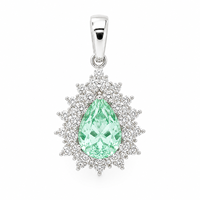 Pendentif de fiançailles en argent 925 avec zircon et pierres précieuses cultivées UM Jewelry, idéal pour un usage quotidien ou comme cadeau d'anniversaire de mariage