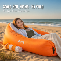 Chaise longue gonflable portable en PVC écologique pour la plage et le camping, design victorien auto-gonflant, chaise longue et canapé d'extérieur