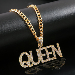 Collana Hip Hop Unisex con Catena Placcata Oro, Zirconi e Pendente Dollaro, Re, Pistola, Leone in Stile <span class=keywords><strong>Rock</strong></span> Punk - Product Image 3