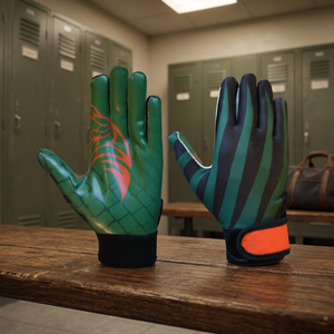 Gants de sport en cuir synthétique pour l'extérieur, à fermeture auto-agrippante, pour le football américain (gardien de but et receveur), prix usine - Product Image 2