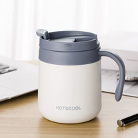 Mug à café de bureau en acier inoxydable 304 avec logo personnalisé, isolation laser, couvercle et poignée, idéal pour les cadeaux d'entreprise, prix d'usine