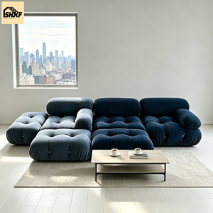 OKF Modular Fabric Sofa Set Customizable Sectional Sofa Tufted Cushion Modules with Ottomans <strong>for</strong> Villa Hotel Living Room - Product Image 1