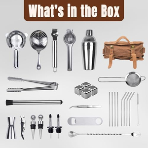 Sac à outils de barman portable pour pique-nique en plein air, camping, kit de mélange de cocktails pour vin et whisky - Product Image 3