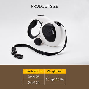 Led Light Up Pet Running Lead Correa retráctil para perros con linterna y dispensador de bolsas para caca - Product Image 6