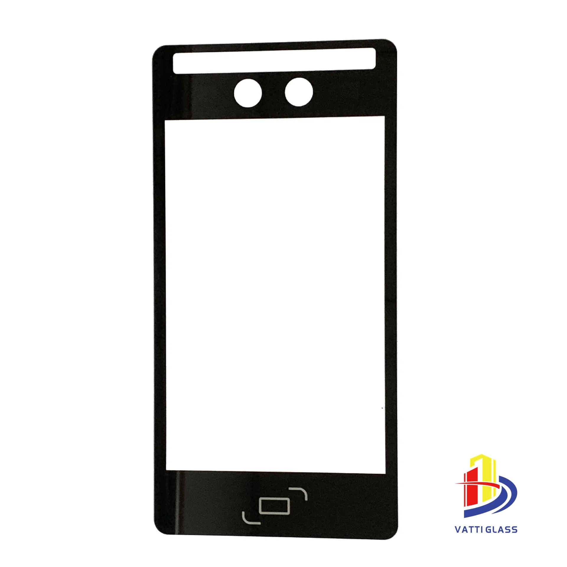 Custom black silk screen printing tempered glass panel for display touch electronic glass