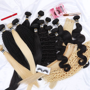 Faisceaux de cheveux brésiliens argent droite armure de cheveux humains couleur grise pure 3 faisceaux faisceaux de cheveux remy avec <span class=keywords><strong>fermeture</strong></span> frontale en dentelle - Product Image 5