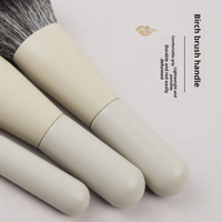 Lot de 10 mini-pinceaux de maquillage beiges, synthétiques et poils de chèvre, portables, pour poudre et contour du nez, brosses cosmétiques de voyage, vente en gros