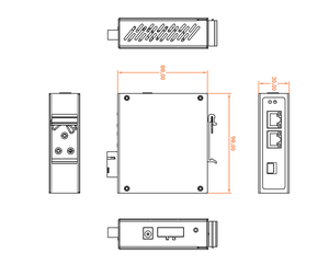 Switch PoE de grado industrial Optical Network Planet con 3 puertos que admiten el estándar POE+, potencia máxima de 30W por puerto. - Product Image 2