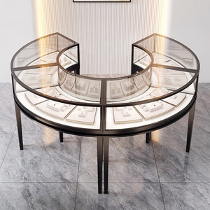 Tùy Chỉnh Vòng Đồ Trang Sức Sang Trọng Cửa Hàng Truy Cập Thiết Kế Thủy Tinh Thép Không Gỉ Trang Sức Hiển Thị Bảng Vàng Trang Sức Showcase - Product Image 2