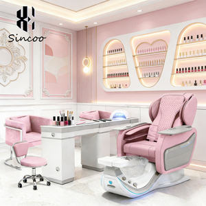 Sillón de Pedicura Eléctrico de Lujo con Spa para Pies, Silla de Masaje con Lavabo de Cerámica y Luces LED para Salón de Uñas - Product Image 4
