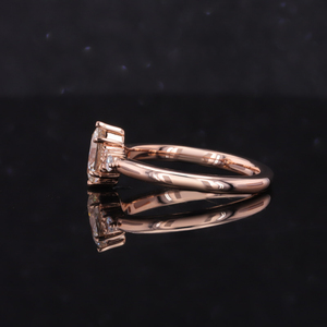 Starsgem, joyería para mujer, Diamante de corte Marquesa, anillo de compromiso de diamante cultivado en laboratorio de oro rosa de 14 quilates - Product Image 3
