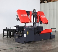 Scie à ruban horizontale industrielle automatique pour la découpe des métaux avec lame à tension mécanique, moteur 7,5 kW, capacité de coupe 330 mm
